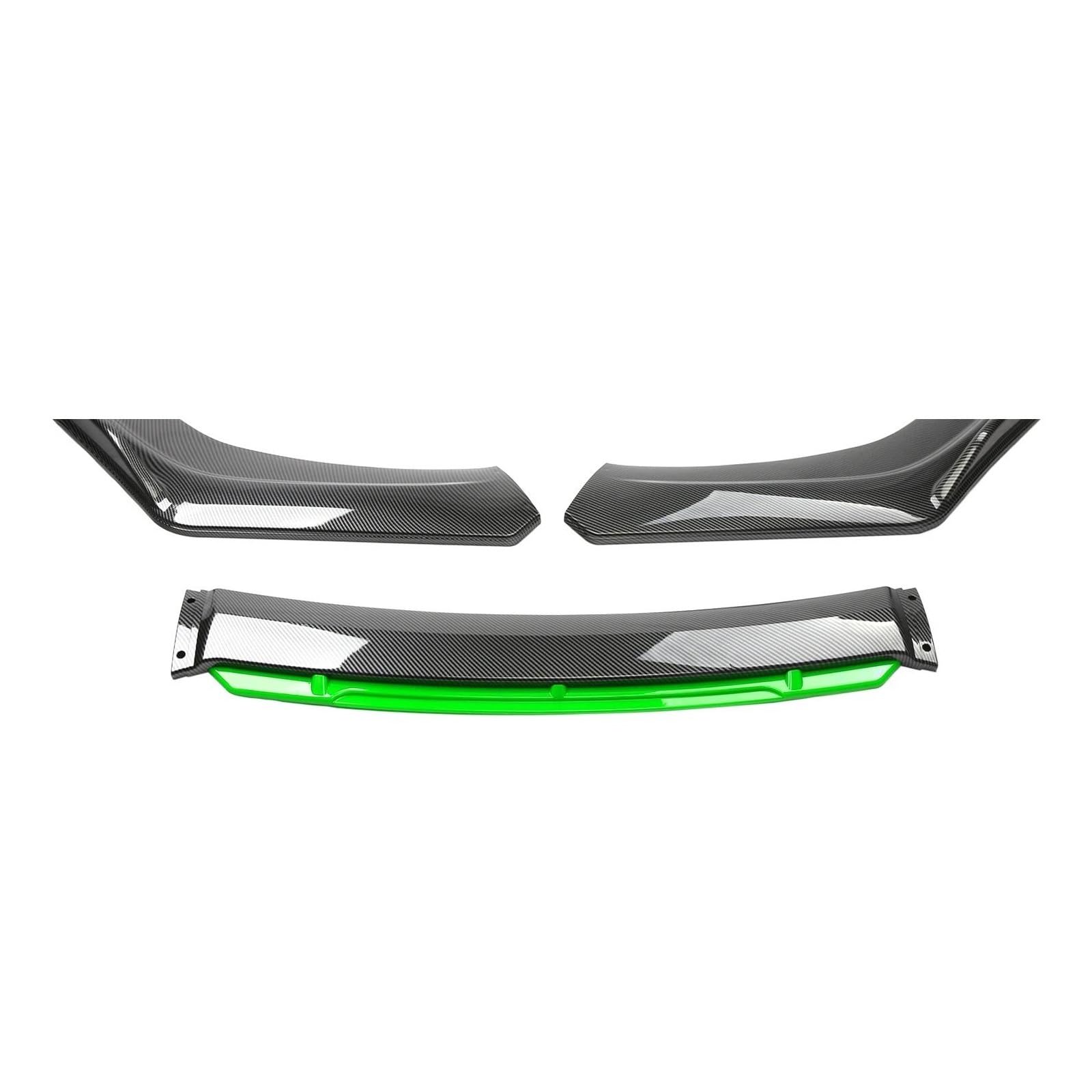 Frontlippe Imousinenbreite Unter 176 cm Universeller Auto-Frontstoßstangenlippen-Bodykit Spoiler Aus Kohlefaser Dekorative Streifen Stoßstangen Lippensplitter Frontspoiler(Carbon Green) von SANCAK