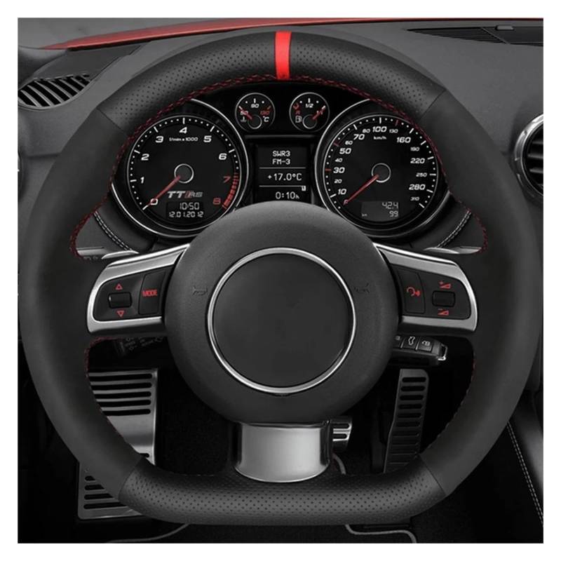 Lenkrad Abdeckung Für TTRS 2009-2014 Für RS3 (8P) 2011-2014 Für RS6 2008-2010 Für R8 2010-2015Auto-Lenkradabdeckung Aus Schwarzem Echtleder Und Wildleder Lenkradbezug(Blue Thread) von SANCAK