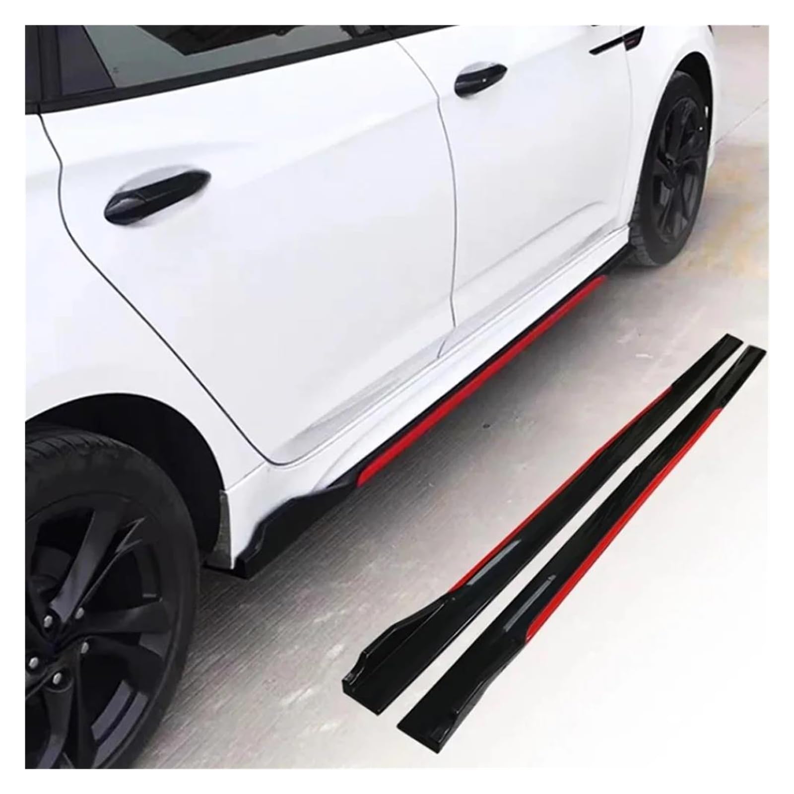 Seitenschweller 4 Stück Rot Schwarz 2,4 M Universal Auto Seitenschweller Winglet Splitter Lippe Für Benz Seitenschwellerverlängerungen Diffusor von SANCAK