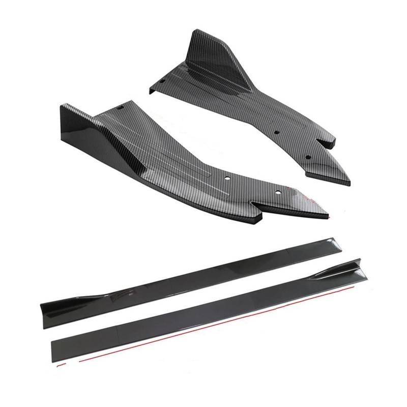 Seitenschweller 8 STÜCKE 480mm Auto Seitenschweller Verlängerungen Lippe 2M Hecksplitter Carbon Fiber Spoiler Stoßstange Für Lexus Is200 Is350 Is250 Is400 Diffusor(Carbin Fiber) von SANCAK