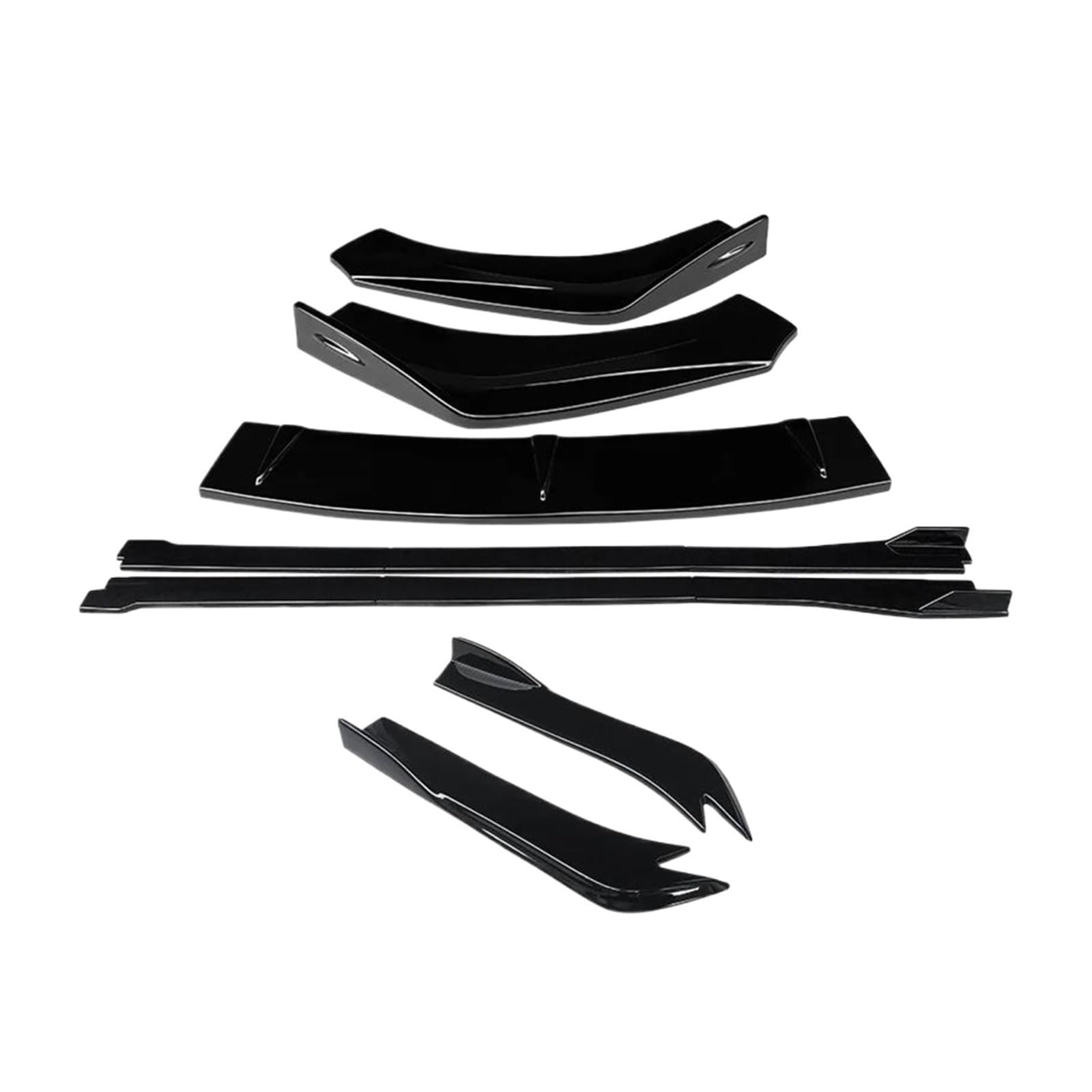 Seitenschweller Auto Front Stoßstange Splitter Lip Body Kit Spoiler Seitenschweller Extensions Heck Wrap Winkel Für RS7 2014 2015 2016 Zubehör Diffusor(Gloss Black) von SANCAK