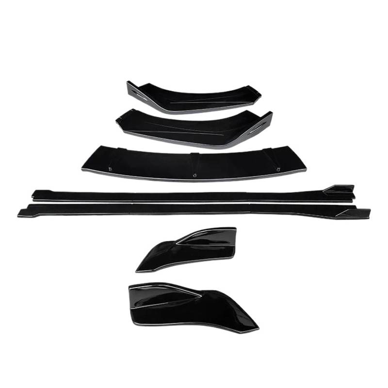 Seitenschweller Für 718 981 2016-2022 Auto Front Stoßstange Splitter Lip Body Kit Spoiler Seite Röcke Extensions Hinten Wrap Winkel Shark Fins Diffusor(Gloss Black) von SANCAK