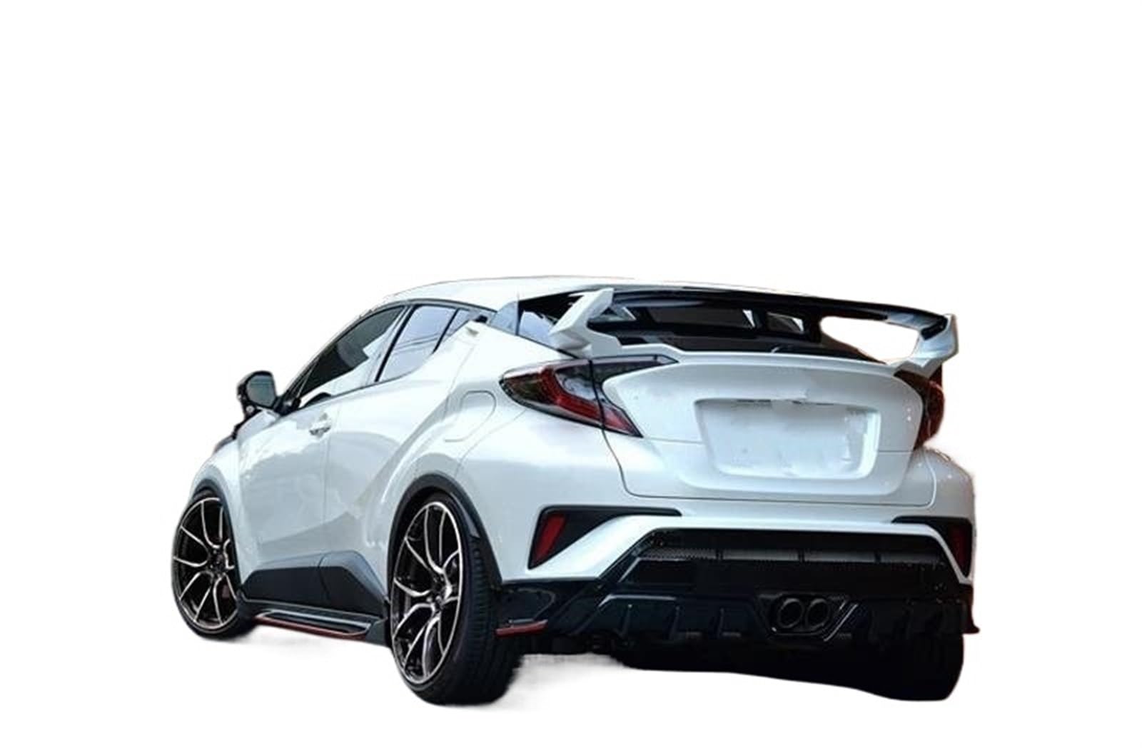 HeckflüGel Auto-Spoiler Für Toyota Für CHR Für C-HR 2016 2017 2018 2019 ABS Hinten Trunk-Boot Flügel Spoiler Auto Zubehör Flügelspoiler(Farbe:White and Black) von SANDNE