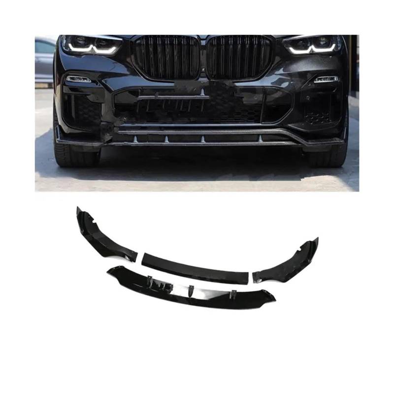 Spoiler Lippe Für X5 G05 2019 2020 2021 2022 2023 Carbon Fiber 4Pcs Frontschürze Lip Spoiler Splitter Auto Styling Frontspoiler(ABS carbon look) von SANDNE
