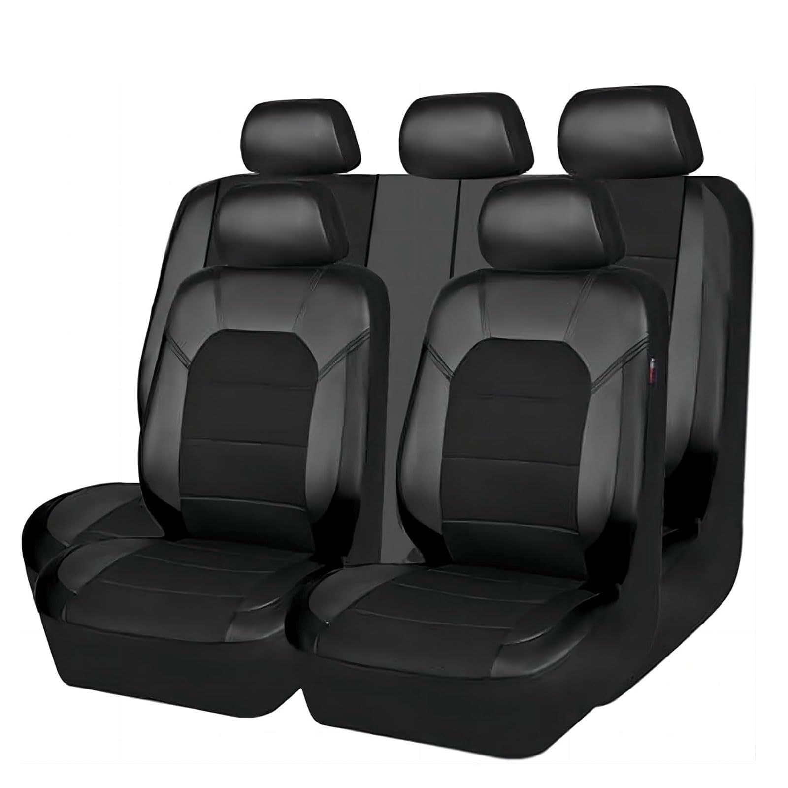 SANLUFACC 9 Stück Autositzbezüge für VW Touran 1.Gen (1T) 2006-2010 2011 2012 2013 2014 2015 5-seats, Allwetter rutschfest Wasserdicht Schonbezug Set Sitzkissenschutz Zubehör,Black von SANLUFACC