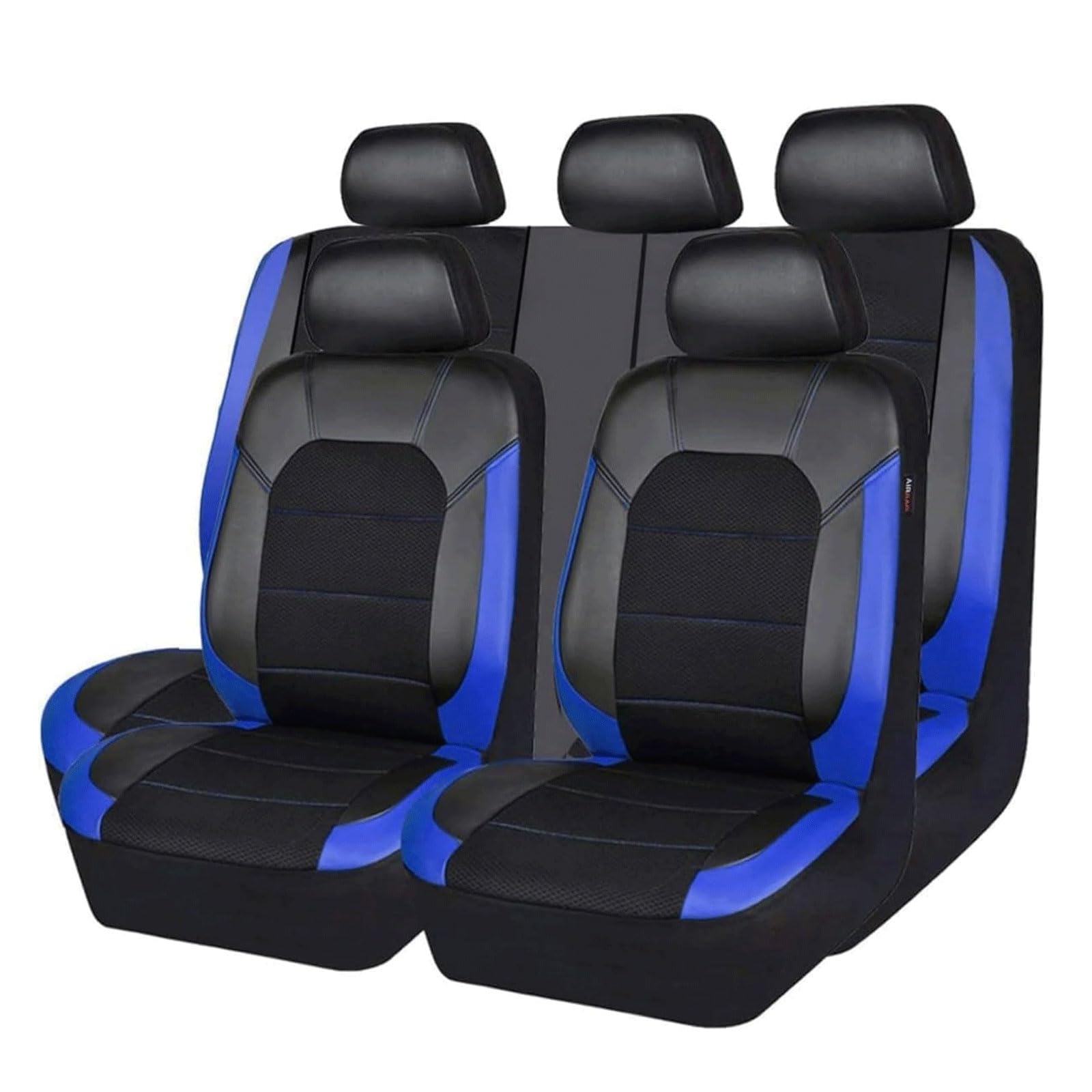 SANLUFACC 9 Stück Autositzbezüge für VW Touran 1.Gen (1T) 2006-2010 2011 2012 2013 2014 2015 5-seats, Allwetter rutschfest Wasserdicht Schonbezug Set Sitzkissenschutz Zubehör,Blue von SANLUFACC