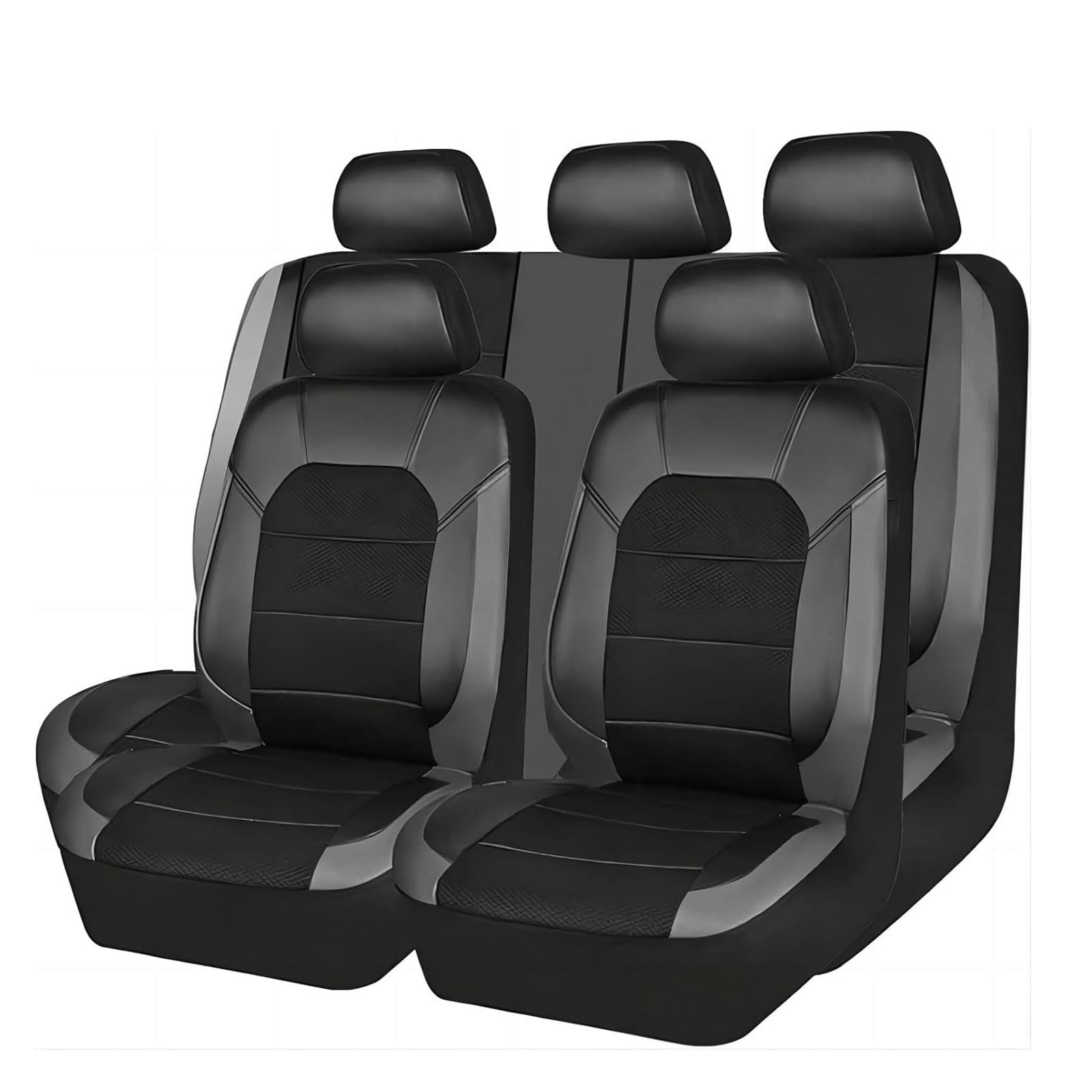 SANLUFACC 9 Stück Autositzbezüge für VW Touran 1.Gen (1T) 2006-2010 2011 2012 2013 2014 2015 5-seats, Allwetter rutschfest Wasserdicht Schonbezug Set Sitzkissenschutz Zubehör,Grey von SANLUFACC