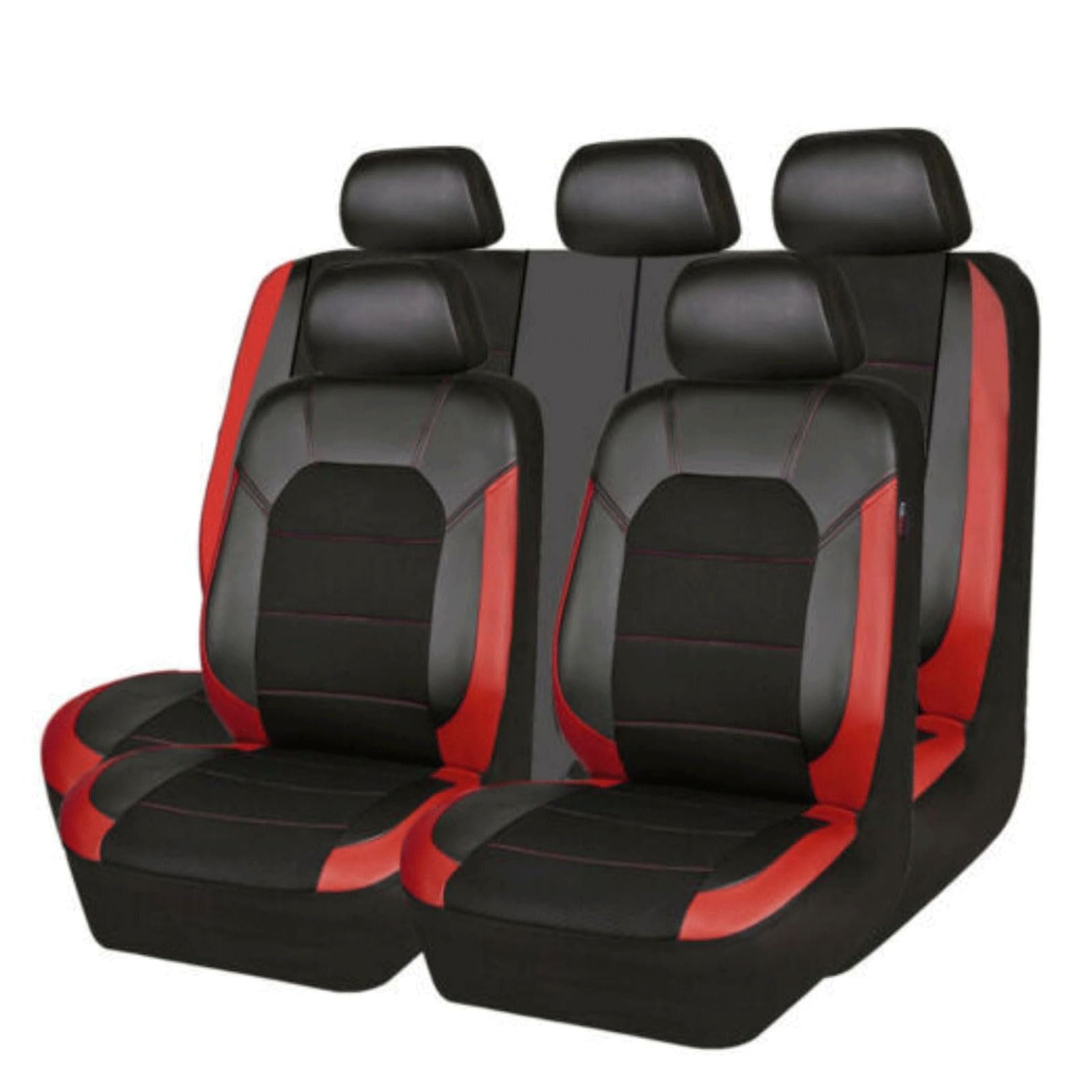 SANLUFACC 9 Stück Autositzbezüge für VW Touran 1.Gen (1T) 2006-2010 2011 2012 2013 2014 2015 5-seats, Allwetter rutschfest Wasserdicht Schonbezug Set Sitzkissenschutz Zubehör,Red von SANLUFACC