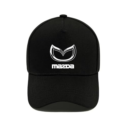 SANNITOU Baseball Cap Herren und Damen Verstellbare Baseballkappe für Mazda Einheitsgröße Sonnenmütze Basecap mit Auto-Logo,OneSize-Black von SANNITOU