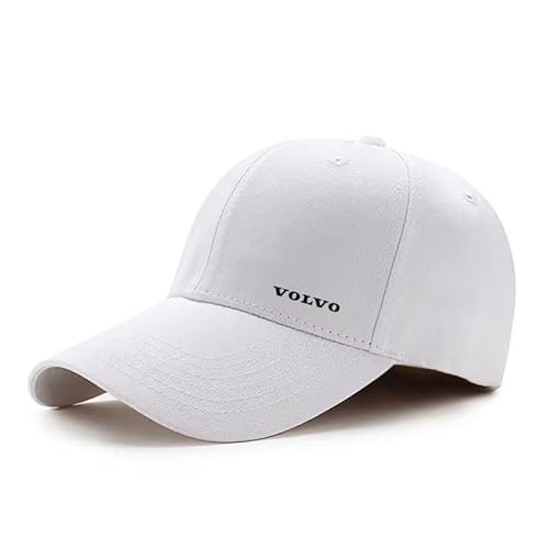 SANNITOU Baseball Cap Herren und Damen Verstellbare Baseballkappe für Volvo Einheitsgröße Sonnenmütze Basecap mit Auto-Logo,OneSize-White von SANNITOU