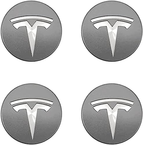 SANQIUTOU 4 Stück Nabendeckel Aufkleber für Tesla Model 3 X S 56MM,Nabenkappen Abzeichen Sticker Auto Radnabenkappen Aufkleber Felgen Aufkleber Dekorationsaufkleber,D von SANQIUTOU