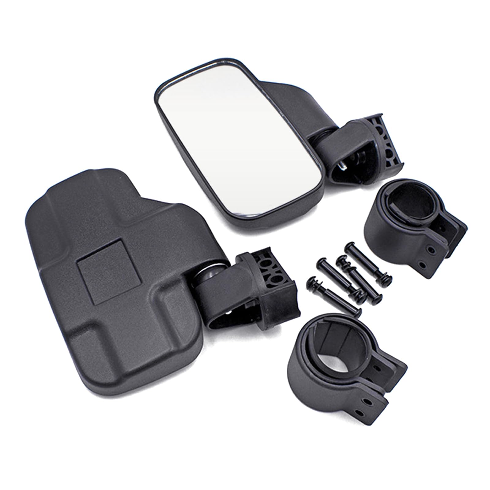 1 Paar UTV-Glas-Set, Seitenglas und großes breites Rückansichtglas für Club-Auto mit 4,1 cm - 5,1 cm Käfig-UTV-Rückansichtglas von SANRLO