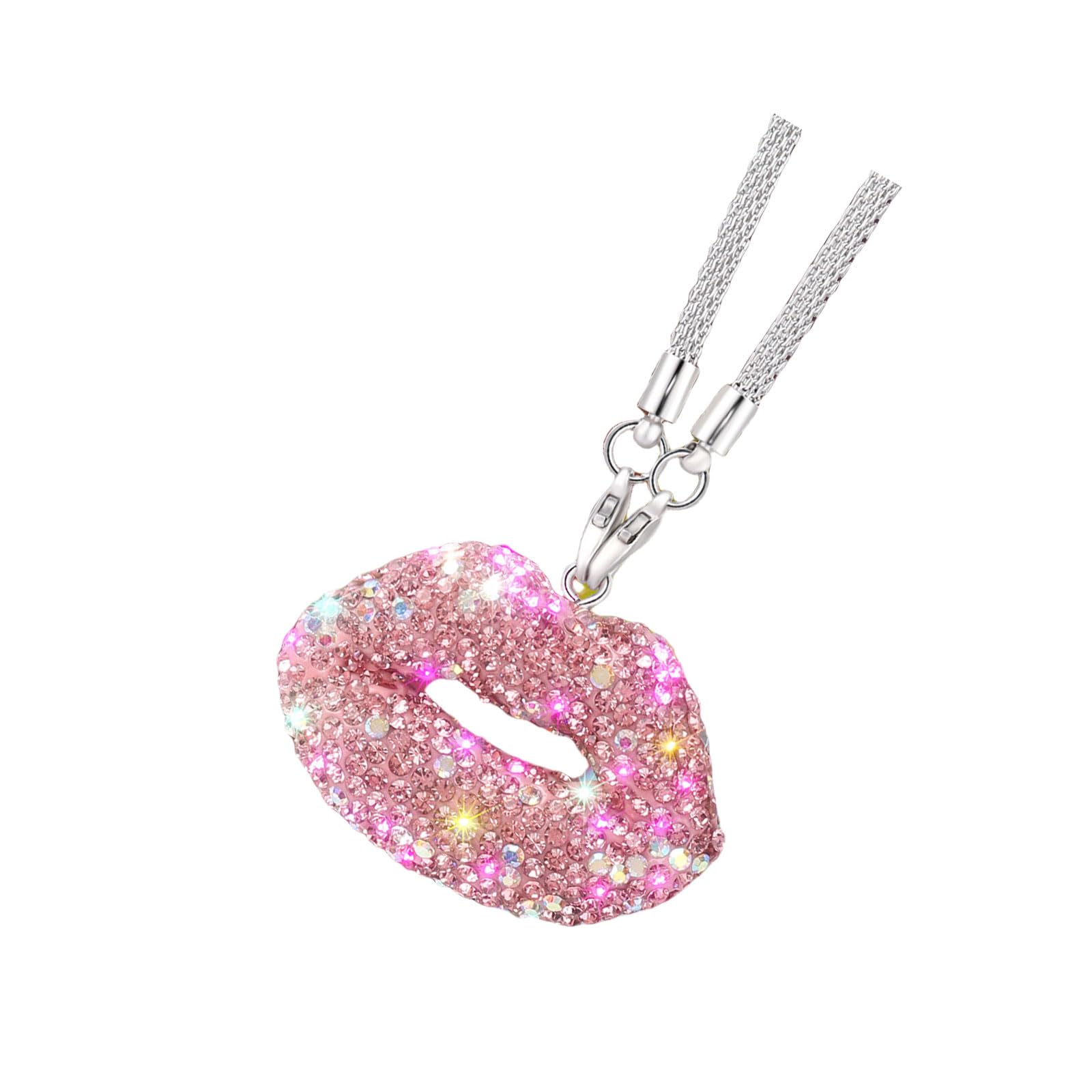 Lip Crystal Kristall Rückansicht Glas Charm Auto Innendekoration Anhänger Modischer Heck Glas Charm Für Frauen von SANRLO