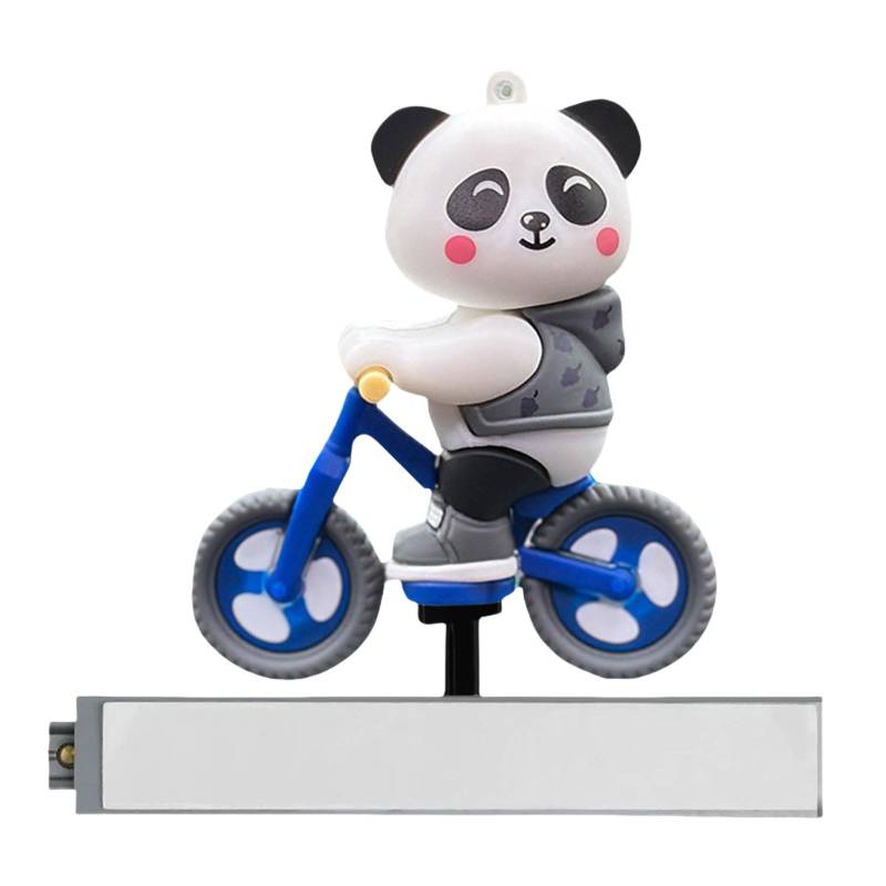 SANRLO Kreative Mittelkonsole Bildschirm Auto Ornament Radfahren Panda Schiebe Cartoon Puppen Auto Innendekoration von SANRLO