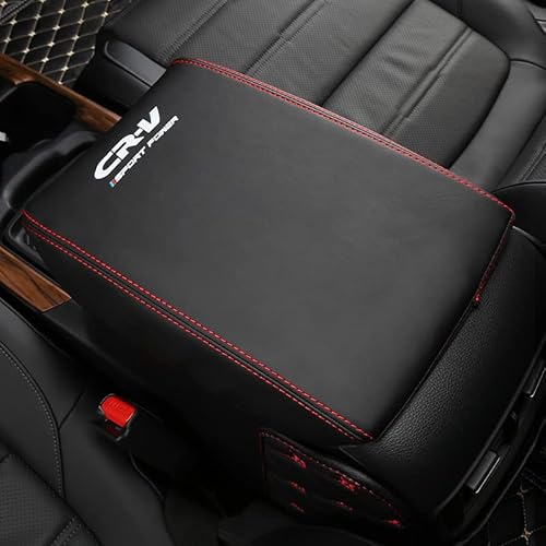 SANSANS Mittelarmlehne Abdeckung für Honda CRV 2017-2022, Armlehnen Box Mittelkonsole Schutz Kastendeckel Armlehnenkissen Armrest Cover, Schwarz, Kunststoff, B von SANSANS