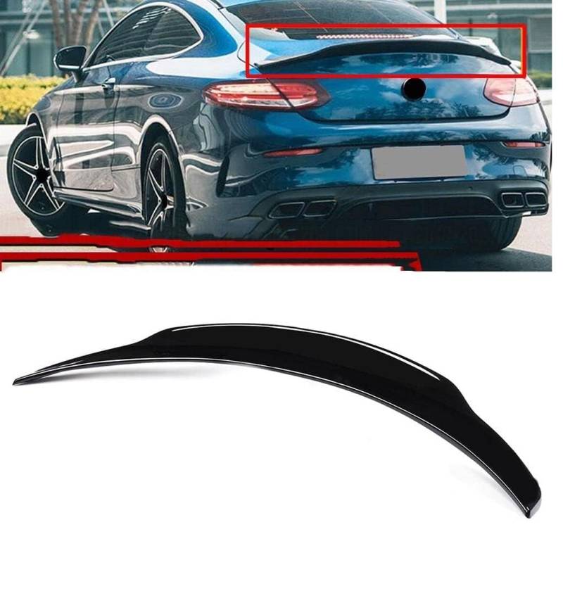 SANSHAOS Heckspoiler für Mercedes Benz W205 C205 Coupe C200 C300 C63 2017-2021, ABS Material, Schwarz, Dachspoiler, Heckflügel, Lippe, Auto Tuning von SANSHAOS