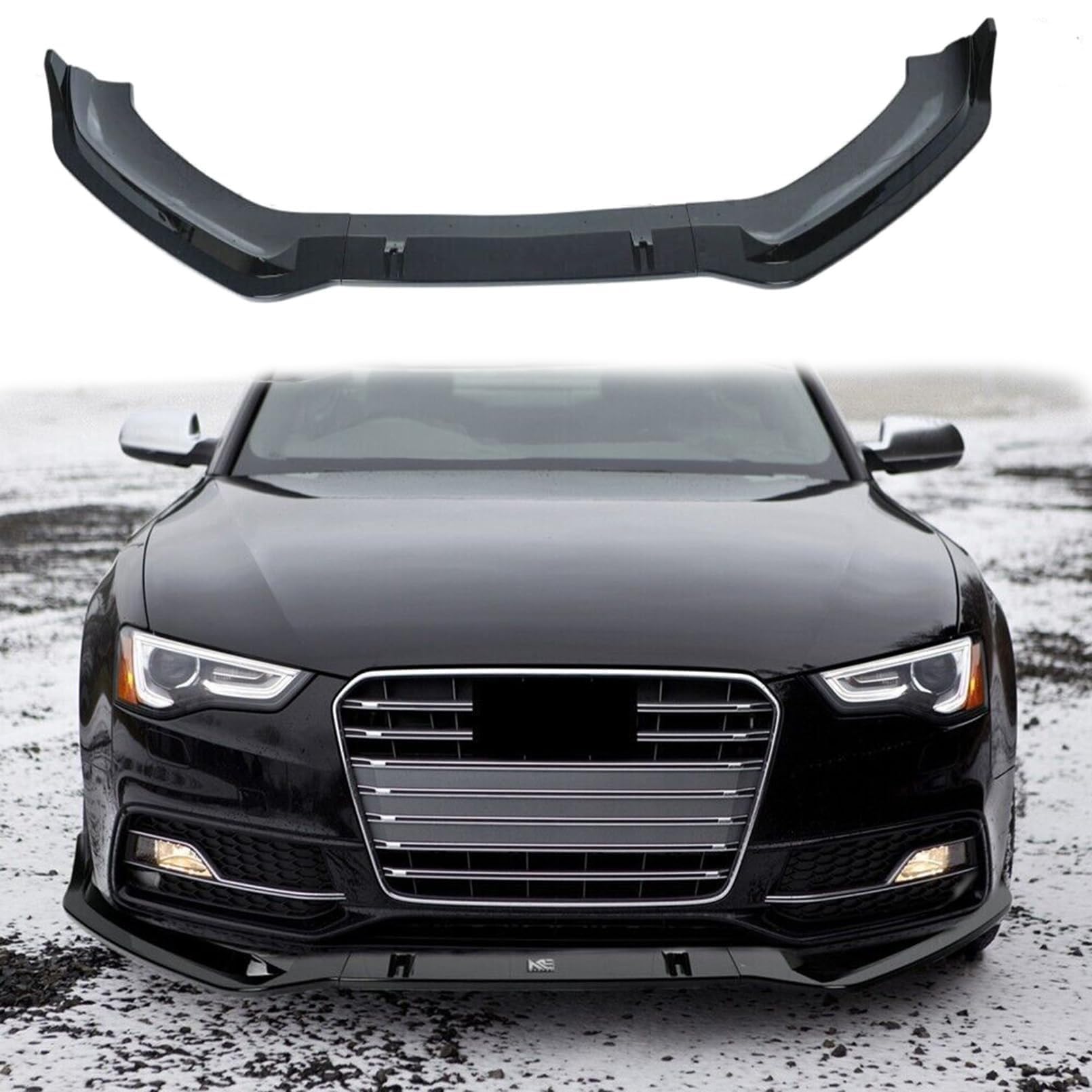 SANSHAOS Auto Frontstoßstange Lippe Splitter für AUDI S5 A5-S-Line 2012-2016 + S4 B8.5 A4-S-Line 2012-2015, ABS Frontspoile Auto Frontschürze Lip Bodykit von SANSHAOS