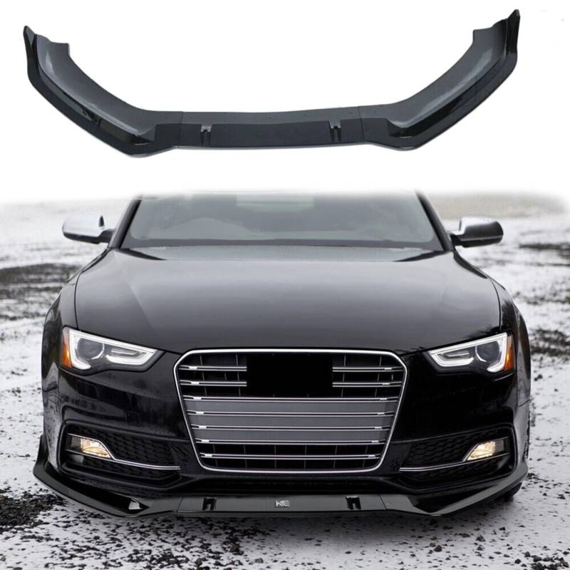 SANSHAOS Auto Frontstoßstange Lippe Splitter für Audi S5 A5-S-Line 2012-2016 + S4 B8.5 A4-S-Line 2012-2015, ABS Frontspoile Auto Frontschürze Lip Bodykit von SANSHAOS