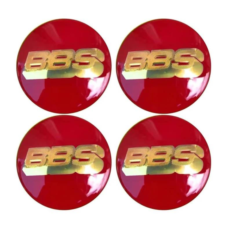 SANSHAOS Radnabenabdeckung Aufkleber Logo Radnabenkappen Zentralabdeckung Abzeichen für BBS 56MM 60MM 65MM 70MM 80MM, Nabendeckel Staubdicht Wasserdicht, 4 Stück,B-60MM von SANSHAOS