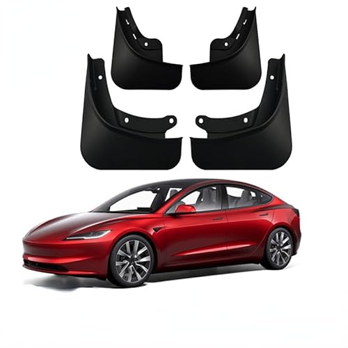 4Stücke Auto Schmutzfänger für Tesla model3 2024, KotflüGel Anti-Schmutz Abdeckung Car Splash Guard Screw Hole Design Car Styling Dekorationszubehör von SANSHAOWUDI