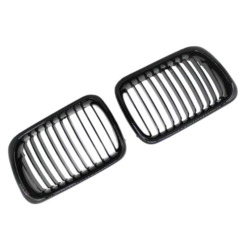 SANWAN 1 Paar Front Nieren Kühlergrill Links Rechts Vorne Nieren Grill Single Lamelle Kompatibel mit B/M*W 3er E36 1990-1998 Compact E36 1994-2000 Touring E36 1994-1999 Glänzend Schwarz von SANWAN