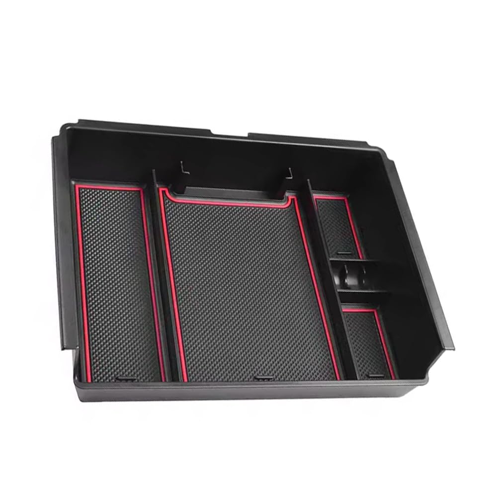 SANWAN Rot Auto Mittelkonsole Organizer Aufbewahrungsbox Zubehör Mittelkonsole Organizer Tablett Innenraum Aufbewahrungsbox Zubehör Kompatibel mit Chevy Silverado von SANWAN