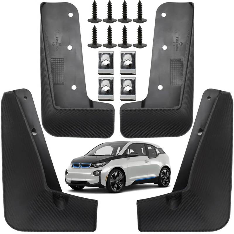 SANYFDI 4PC Set Geformte Schlammklappen Splash Guards Madguards Fender Electric Styled Mode Car Fackel Ersatz Auto Für BMW I3 2013-2021 von SANYFDI