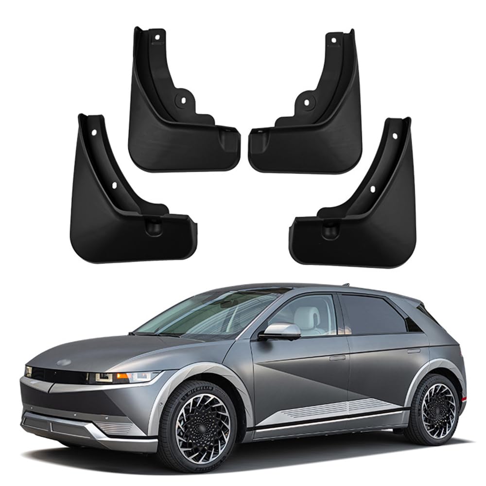 SANYFDI 4PCS Black Splash Guards Schlammklappen Guards Leichte Autorad Schlammklappen Auto -Modifikation Zubehör Für Hyundai Ioniq 5 2020+ von SANYFDI