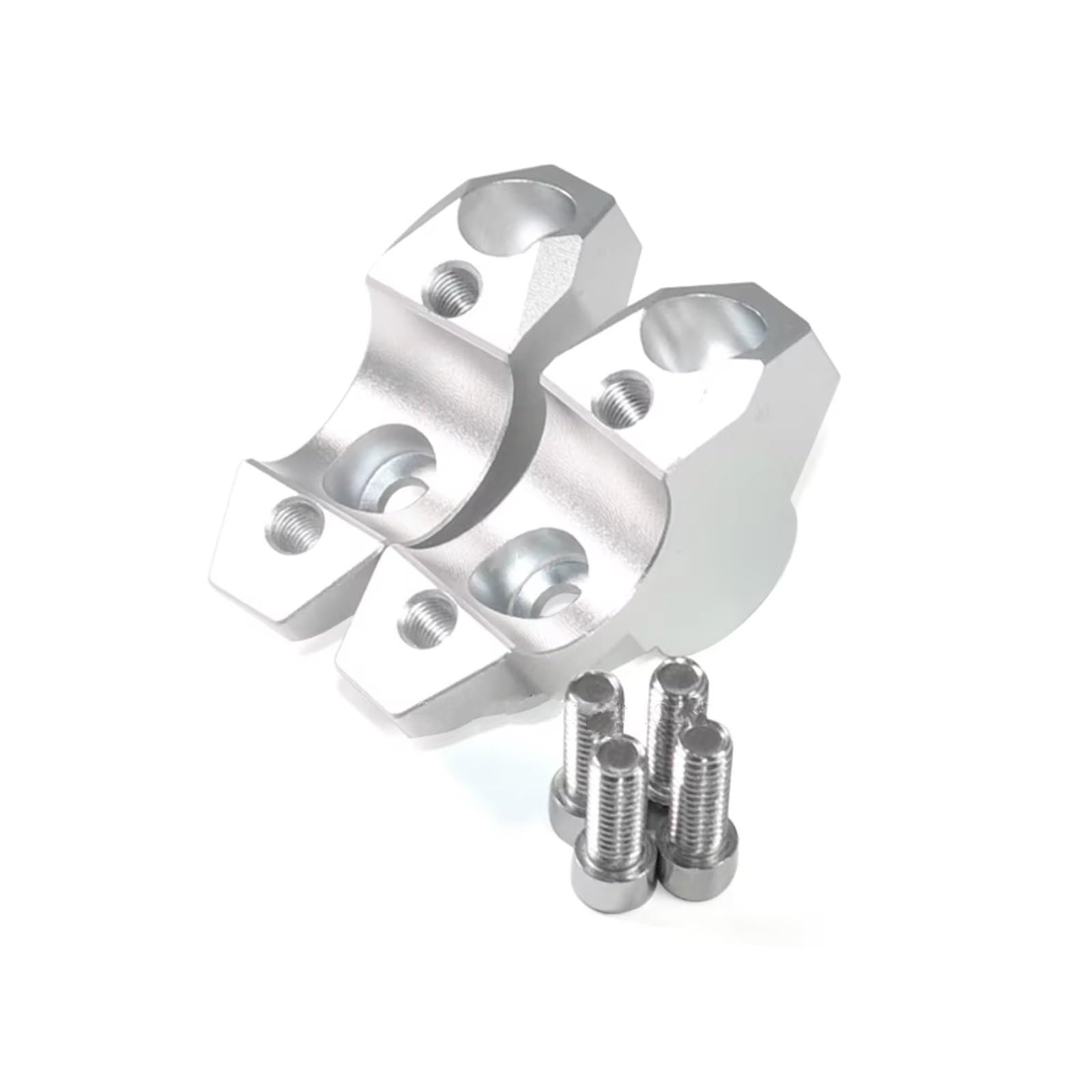 SAQIYEU Lenker Riser Kit Für ADV350 Für ADV160 2022 2023-28 MM Motorrad Bewegen Zurück Griff Bar Riser Drag Verlängerung Lift Lenker Universal Lenker Montieren Klemme(Silver) von SAQIYEU