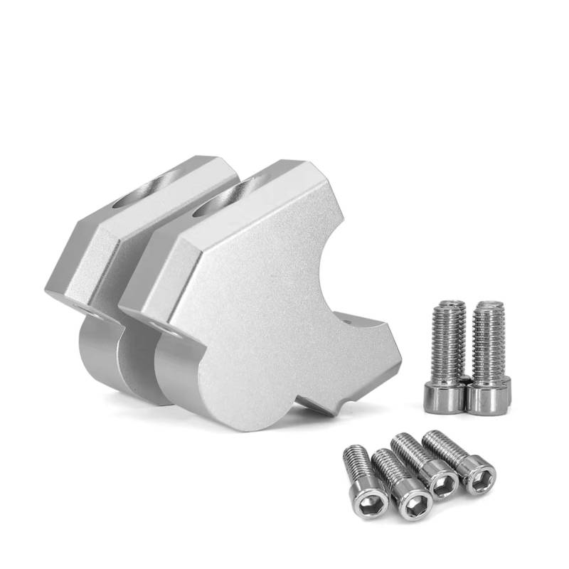 SAQIYEU Lenker Riser Kit Für NT1100 2022 2023- Motorrad Lenker Riser Klemme Verlängerung Adapter Lenker Riser Klemmen Motorrad Bar Riser Adapter Zubehör(Silver) von SAQIYEU