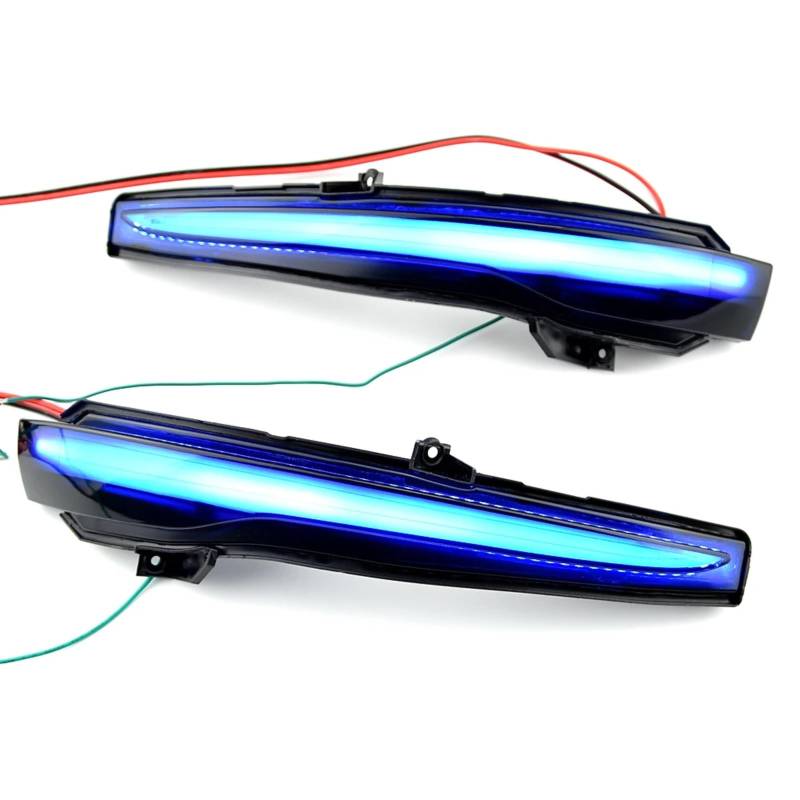 SAQIYEU Rückspiegel Blinke Lampe Kompatibel Mit Mercedes Für Benz Für CES GLC Für W205 X253 W213 W222 V-Klasse W447 Dynamischer Blinker Sequentielle Seitenspiegel-Kontrollleuchte(Blue Yellow) von SAQIYEU