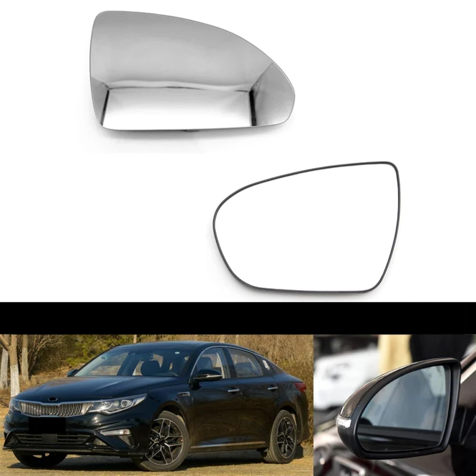 SAQIYEU Seitenspiegel Kompatibel Mit KIA Für K5 Für Optima 2016 2017 2018 2019 Heizbare Rückspiegellinse Außenspiegel Reflektierende Linse Rückspiegellinsen Glas(Left) von SAQIYEU