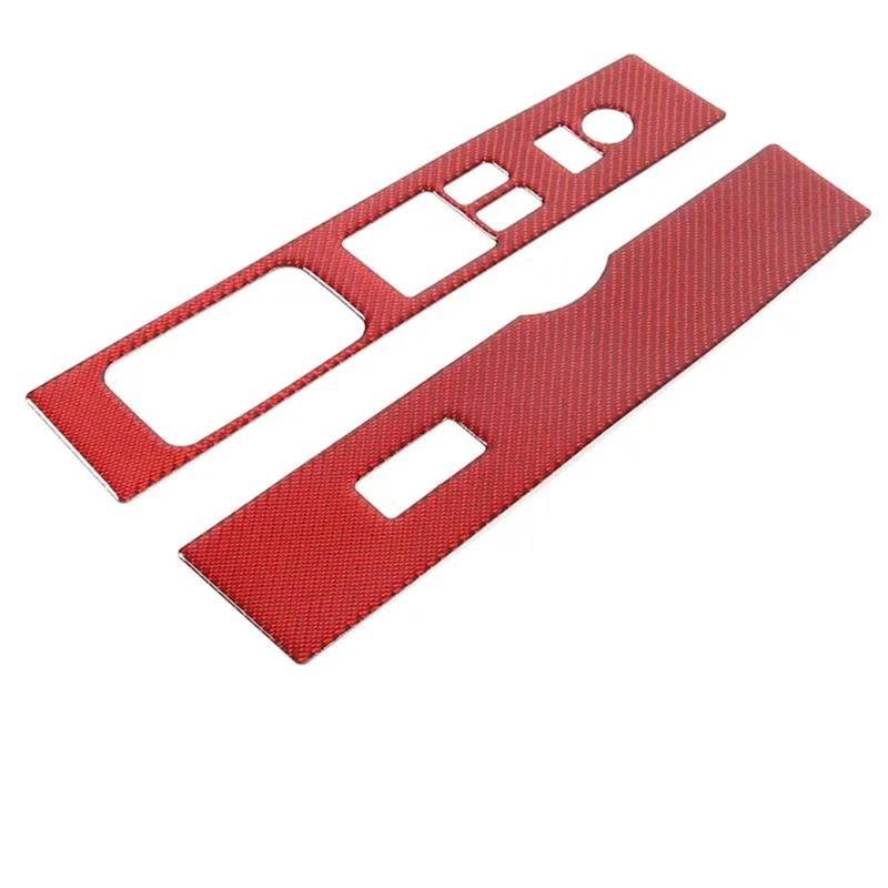 Für Nissan 350Z 2003-2006. Auto Fensterheber Schalter Tasten Rahmen Abdeckung Trim Aufkleber Auto Zubehör(Red LHD) von SARAYO