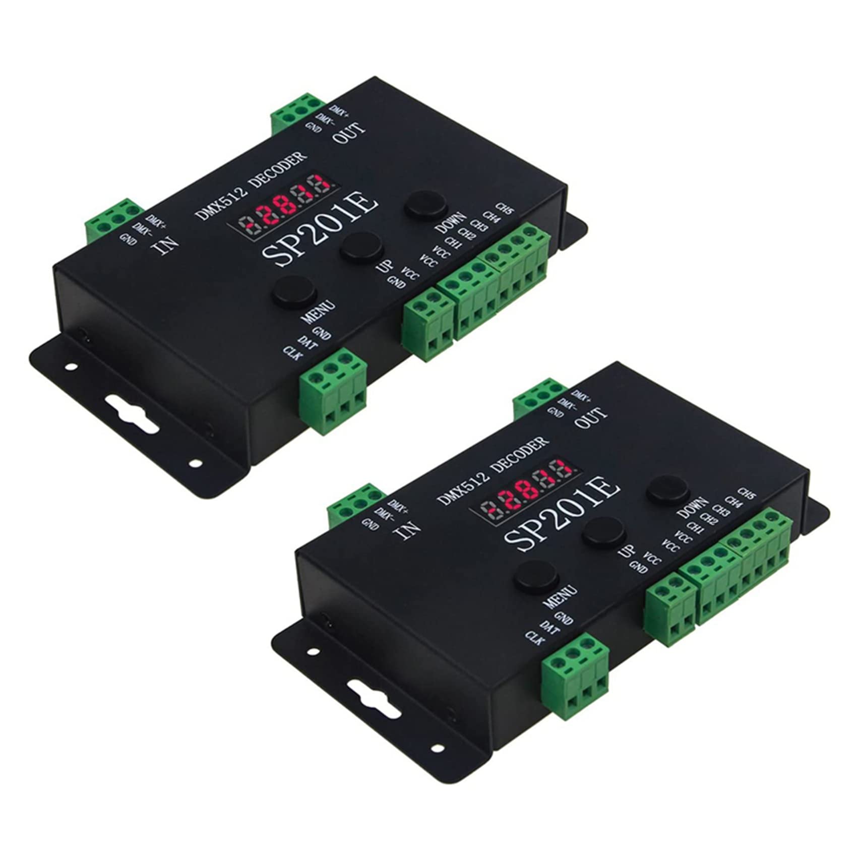 SAROAD 2 x SP201E DMX512 WS2812B WS2811 auf SPI Controller-Decoder, unterstützt mehrere ICs von SAROAD