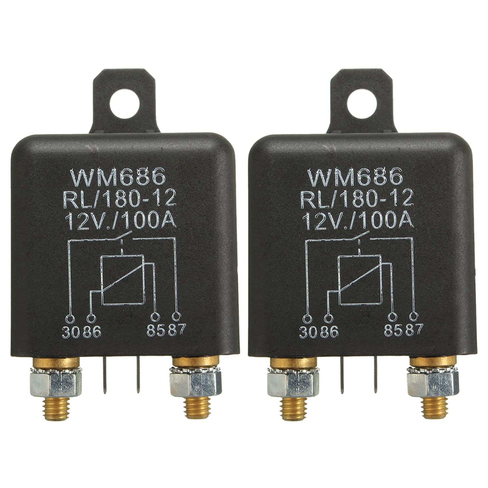 SAROAD 2X 12V 100Amp 4-Pin Schwer Pflicht EIN/Aus Schalter Split Charge Relay Für Auto Boot Van Schwarz von SAROAD