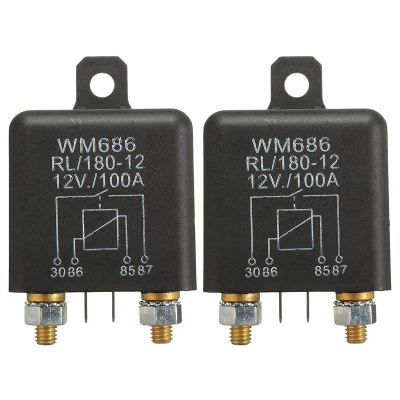 SAROAD 2X 12V 100Amp 4-Pin Schwer Pflicht EIN/Aus Schalter Split Charge Relay Für Auto Boot Van Schwarz von SAROAD