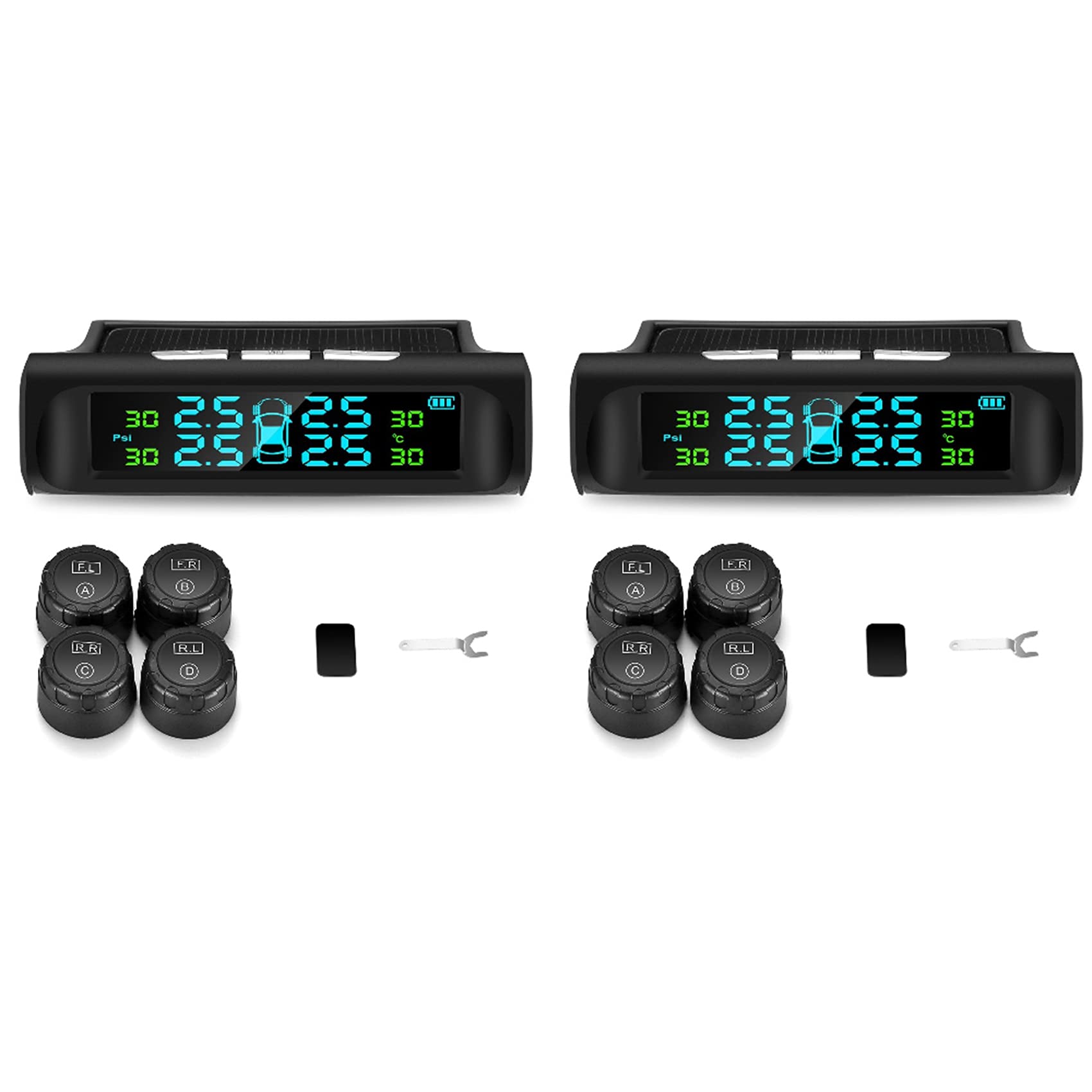 SAROAD 2X Solar Tpms Reifen Druck Alarm Überwachungs System 4 Externes Automatisches Alarm System Reifen Druck Temperatur Warnung von SAROAD