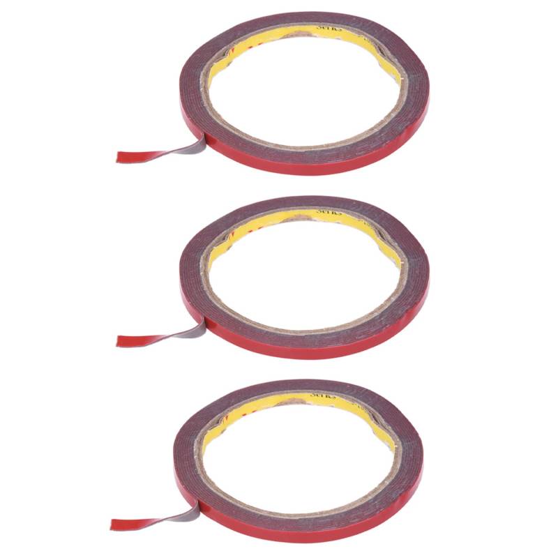 SAROAD 3X Dauerhafte Doppelseitige Super Klebrige Schaum-Bandrolle Für Fahrzeug-Auto, Rotes 6Mm X von SAROAD