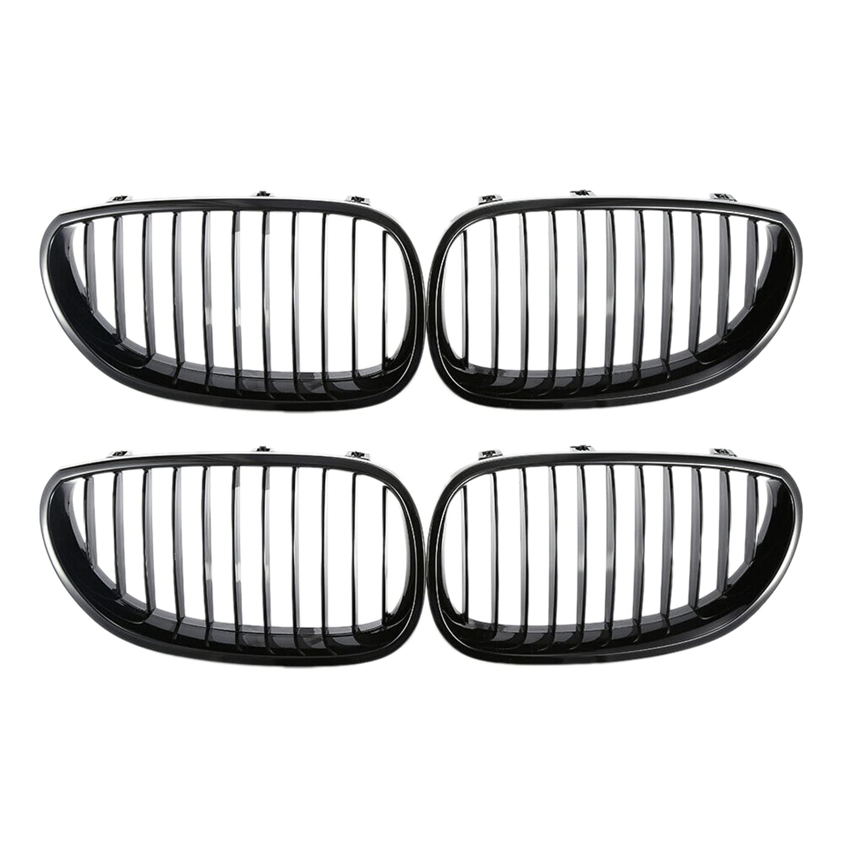 SAROAD 4 x E60 Kühlergrill vorne Nieren Sport Kühlergrill für E60 E61 M5 525I 525Xi 528I 528Xi 530I 2003–2009 (glänzendes Schwarz) von SAROAD