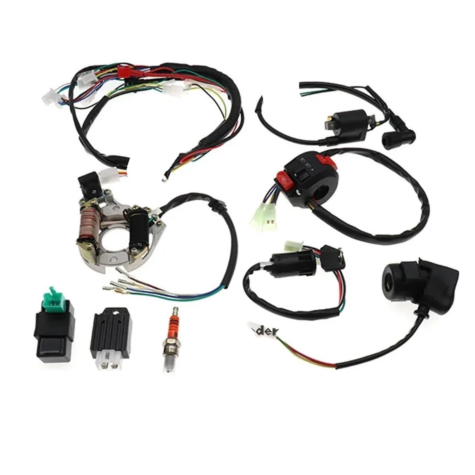 SASJQVMX 1 Satz Elektrischer Motorstarter-Kabelbaumspule CDI-Magnetrelais Passend Fit For 50 Cc 70 Cc 90 Cc 110 Cc 125 Cc 2/4-Takt-Pit-Quad-Scooter von SASJQVMX