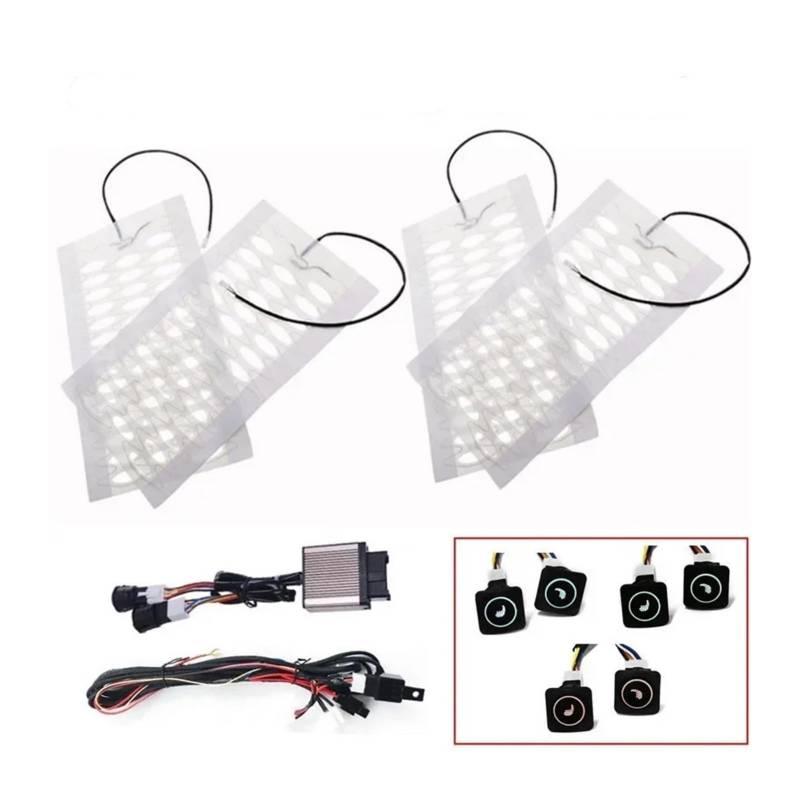 SASJQVMX 12V 2 Sitze 4 Pads 3 Niveau Schalter Carbon Faser Auto LKW Beheizte Heizung Heizung Sitz Pads Winter Wärmer sitzbezüge Universal(Only 1 Switch Kit) von SASJQVMX