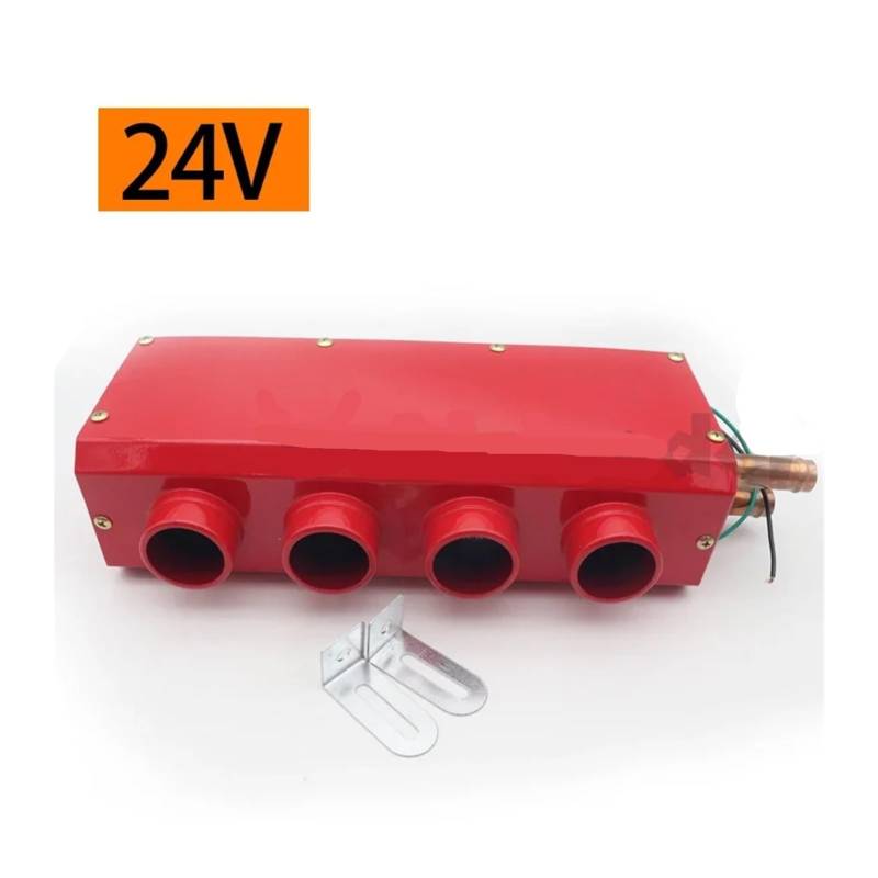 SASJQVMX 12V 24V Auto Heizung Tragbare Fahrzeug Fenster Defroster Elektrische Windschutzscheibe Heizung Fan Mit 4 Luftauslass Fit for RV Wohnmobil LKW(24V Red) von SASJQVMX