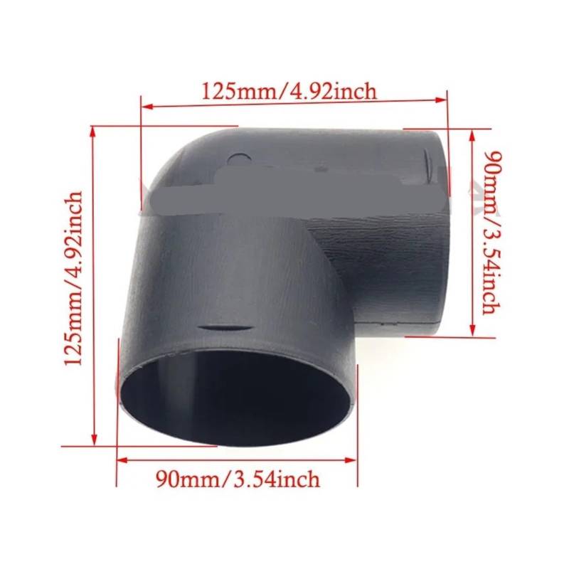 SASJQVMX 42/60/75/90mm Kunststoff L-Förmigen Luft Rohr Ellenbogen Outlet Anschluss Fit for Diesel Parken Auto Heizung Zubehör(90mmB) von SASJQVMX