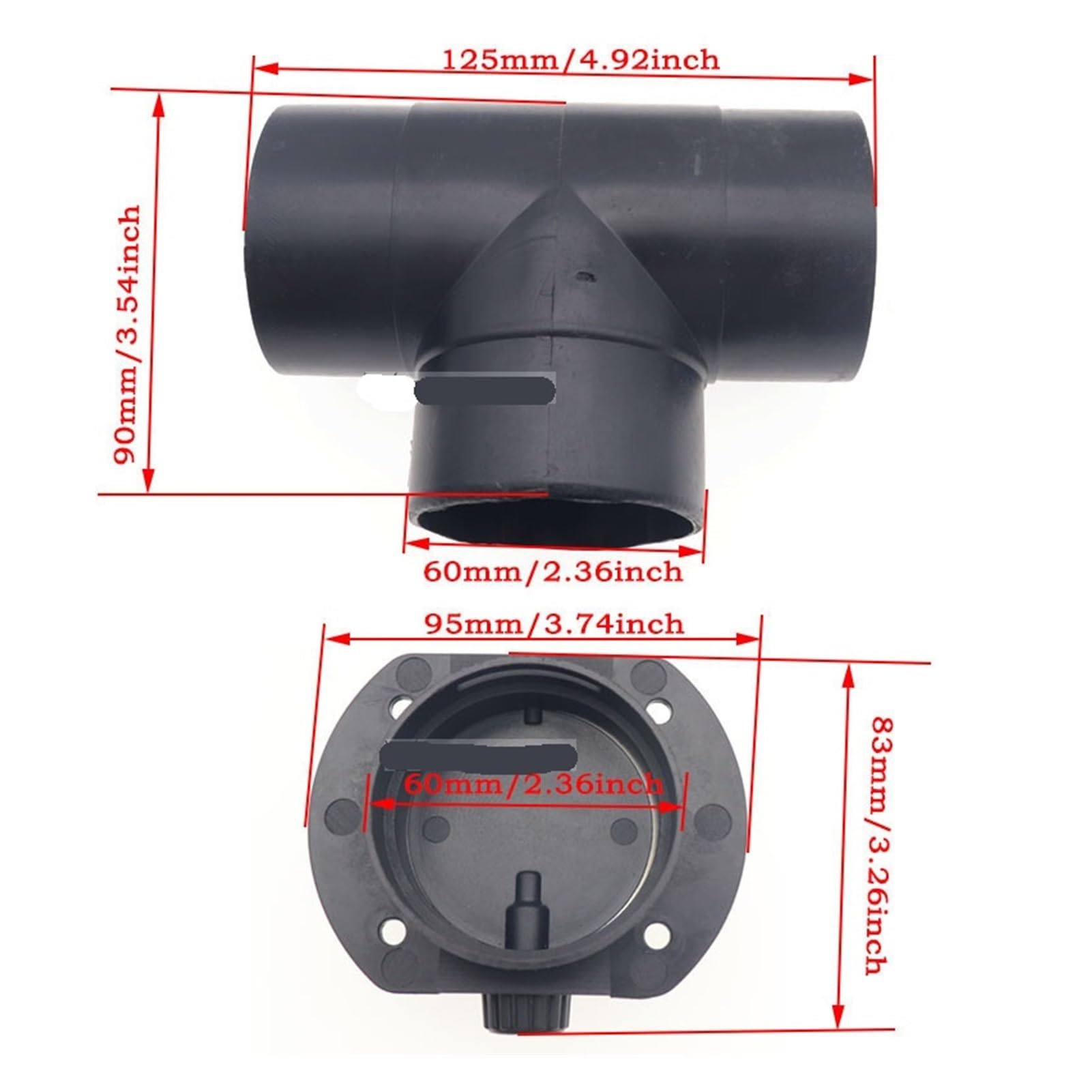 SASJQVMX 60 Mm Auto-Heizungs-Entlüftungskanal, T/Y-Stück, Auslass-Auspuff-Anschluss Mit Regelventil, Passend Fit for Lufterhitzer(60mm Heater DuctingA) von SASJQVMX