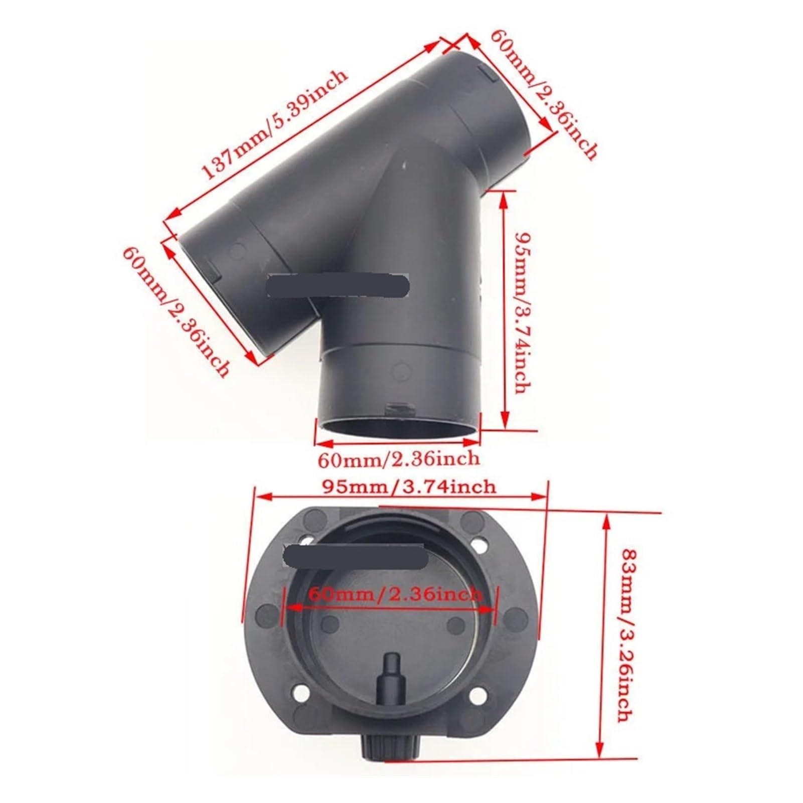 SASJQVMX 60 Mm Auto-Heizungs-Entlüftungskanal, T/Y-Stück, Auslass-Auspuff-Anschluss Mit Regelventil, Passend Fit for Lufterhitzer(60mm Heater DuctingB) von SASJQVMX