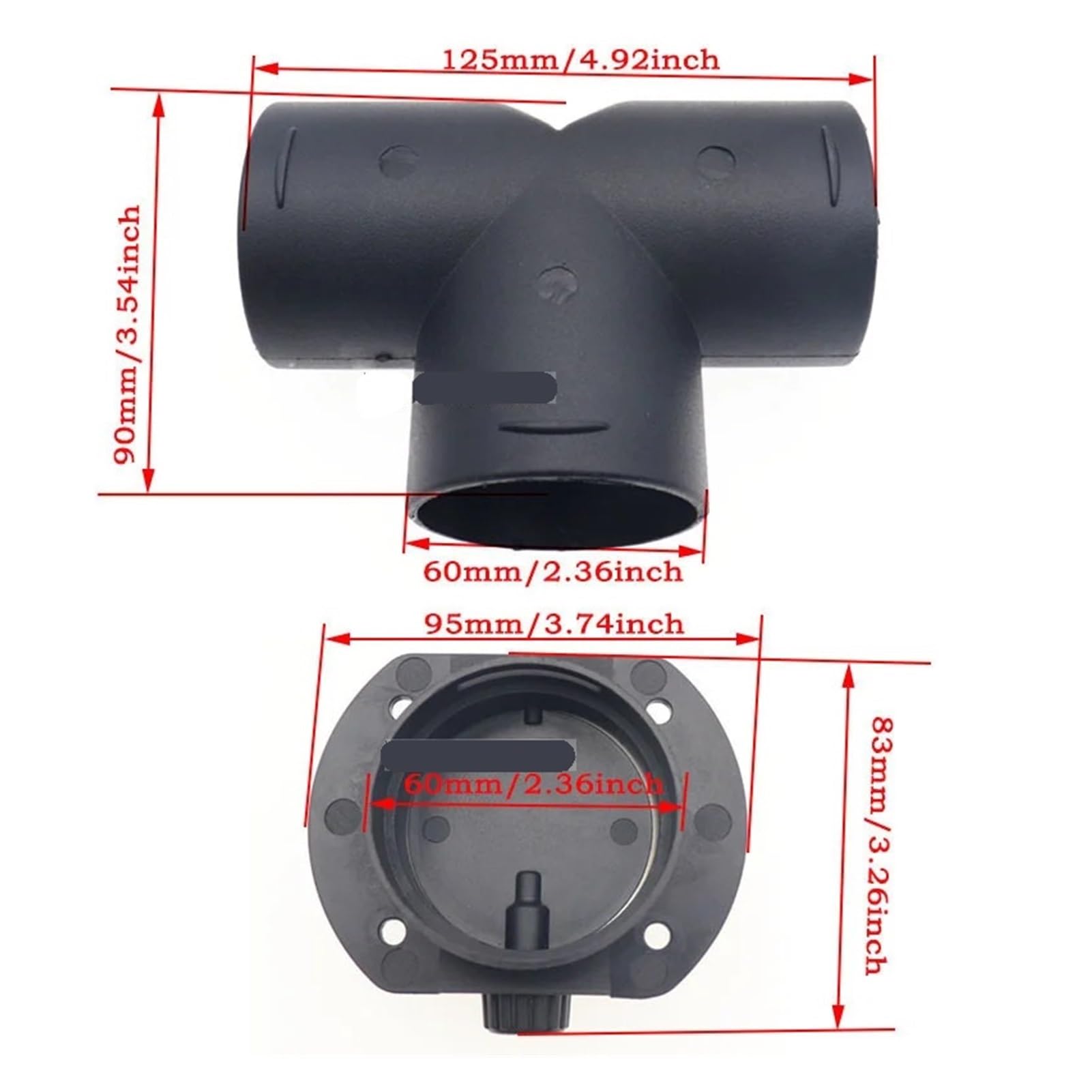 SASJQVMX 60 Mm Auto-Heizungs-Entlüftungskanal, T/Y-Stück, Auslass-Auspuff-Anschluss Mit Regelventil, Passend Fit for Lufterhitzer(60mm Heater DuctingC) von SASJQVMX