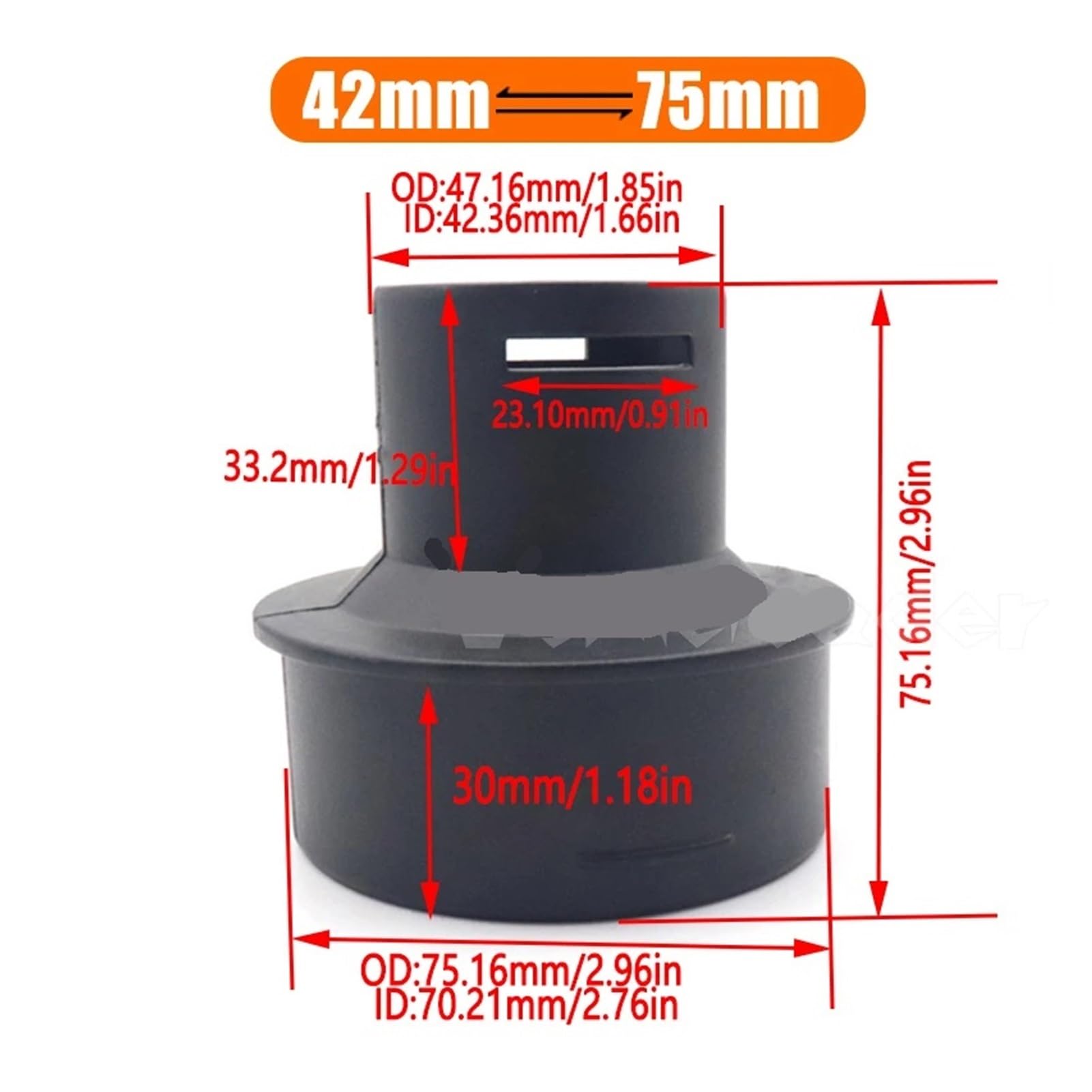 SASJQVMX 60mm/75mm Auto Diesel Standheizung Kanal Kanalrohr Verbindungsstück Entlüftungsauslassverbinder Schwarz Passend Fit for Auto LKW Camper(42mm to 75mm) von SASJQVMX