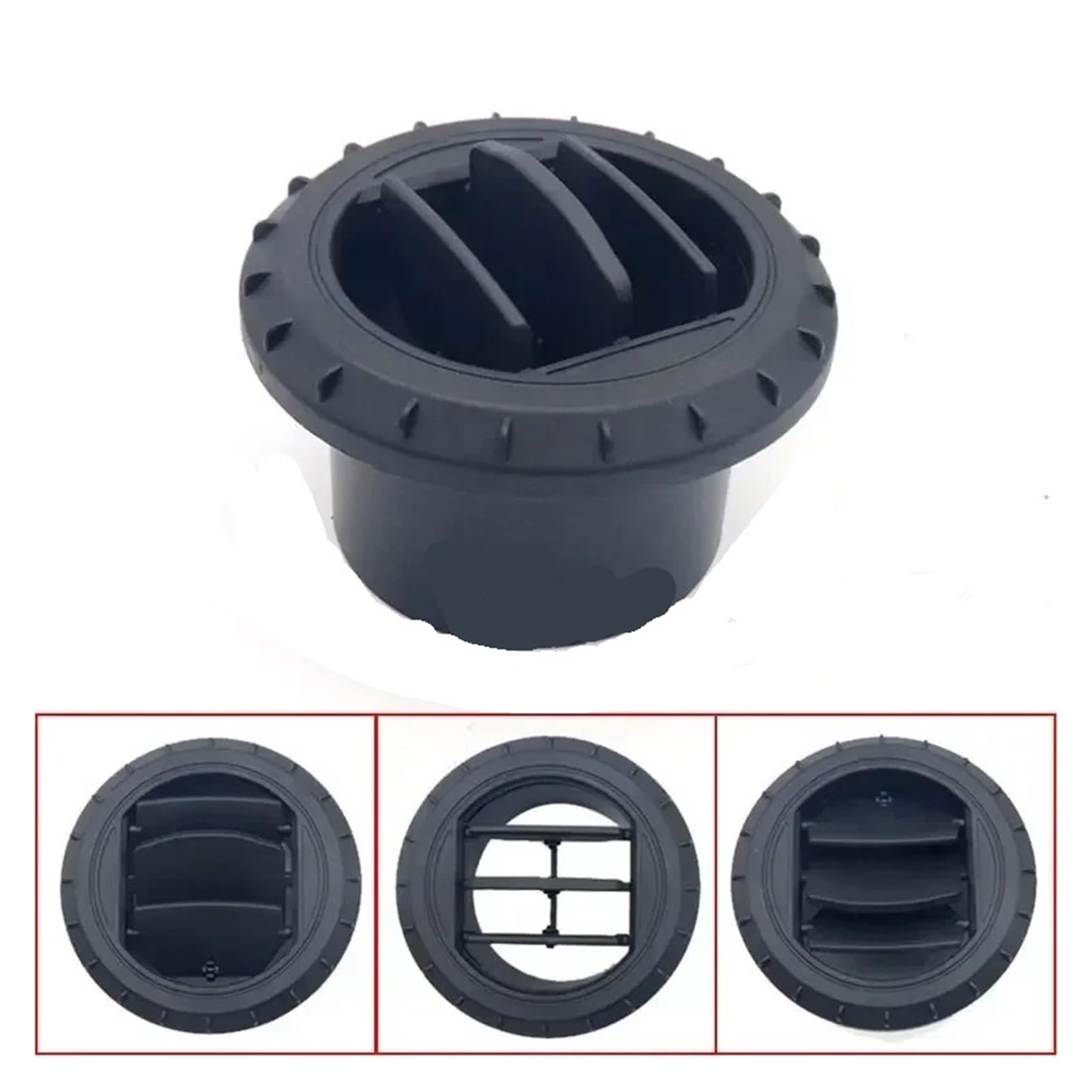 SASJQVMX 75mm Auto Air Vent Outlet Drehbare Luft Diesel Heizung Klimaanlage Fit for Auto LKW Van Camper Schwarz(Type A) von SASJQVMX