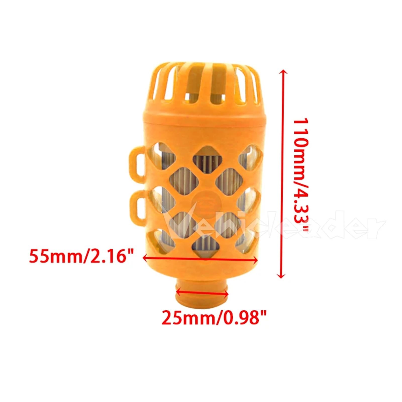 SASJQVMX Auto Auto 25mm Diesel Standheizung Luftansaugfilter Schalldämpfer Mit Clip(Orange) von SASJQVMX