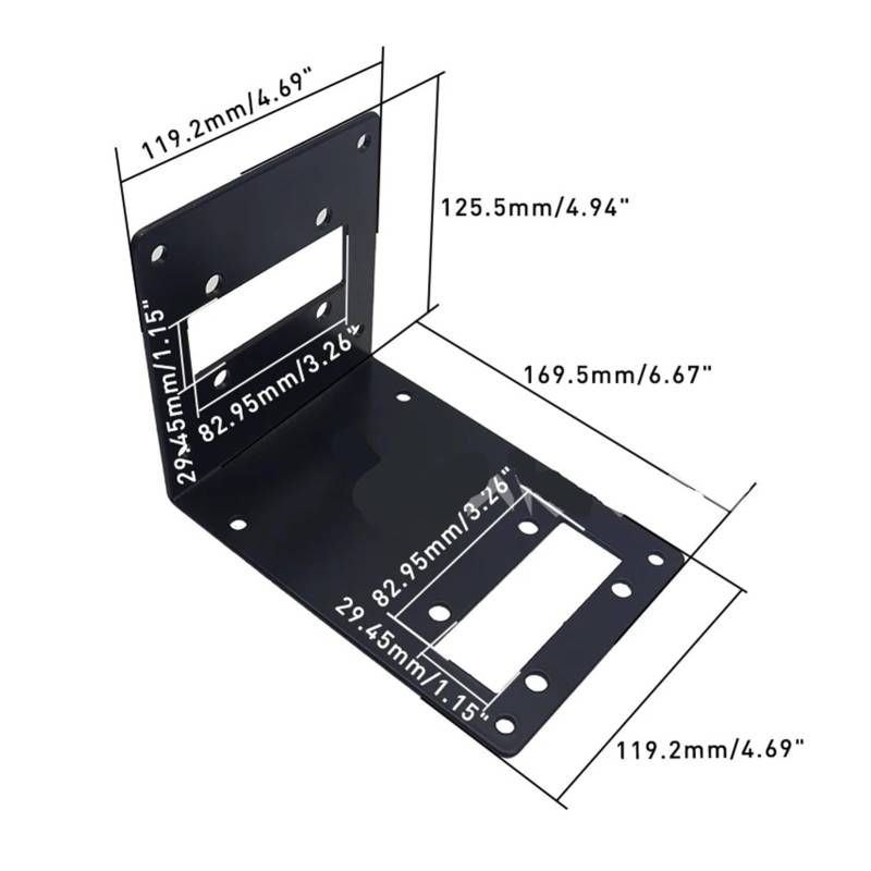 SASJQVMX Auto-Luft-Diesel-Heizung, L-förmige Halterung, Bodenplatte, Auto-Externe Feste Halterung, Basis, Passend Fit for Kleine Autos, SUVs, Schwarz/Silber(Style A Black) von SASJQVMX